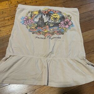 Lola Beige Skirt with Colorful Graphic